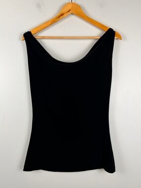 Norma Kamali black cowl neck sleeveless top size medium